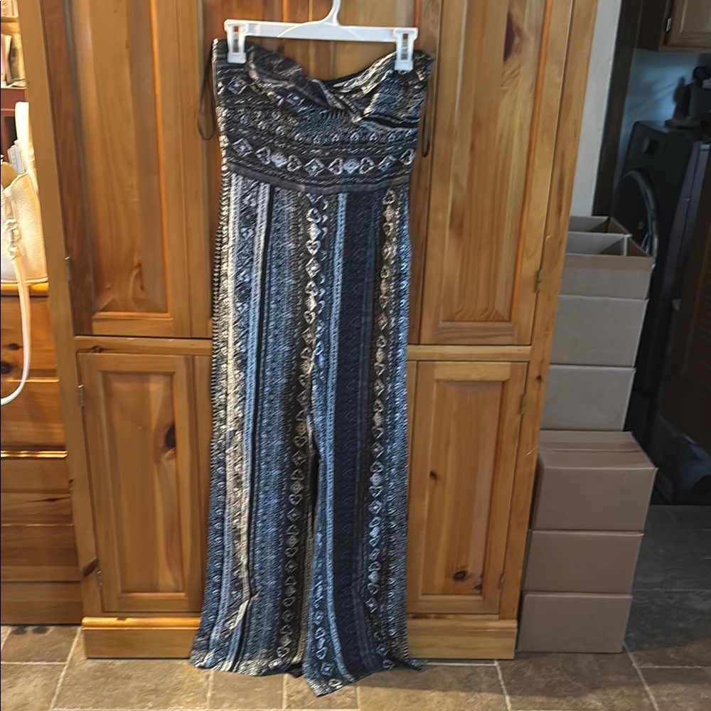 Black and White Patterned Jumpsuit